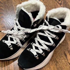 Sorel Black and White Winter Boots